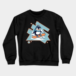 Penguin Snowboarding Crewneck Sweatshirt